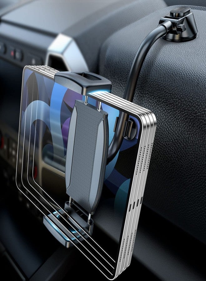 eSamcore Tablet Holder for car, 1.57" Extra Deep Clamp for iPad for Car Dashboard Gooseneck iPad Dash Mount Windshield 360° Rotating Suction Cup Mount for 6"-11" Tablet - Image 1
